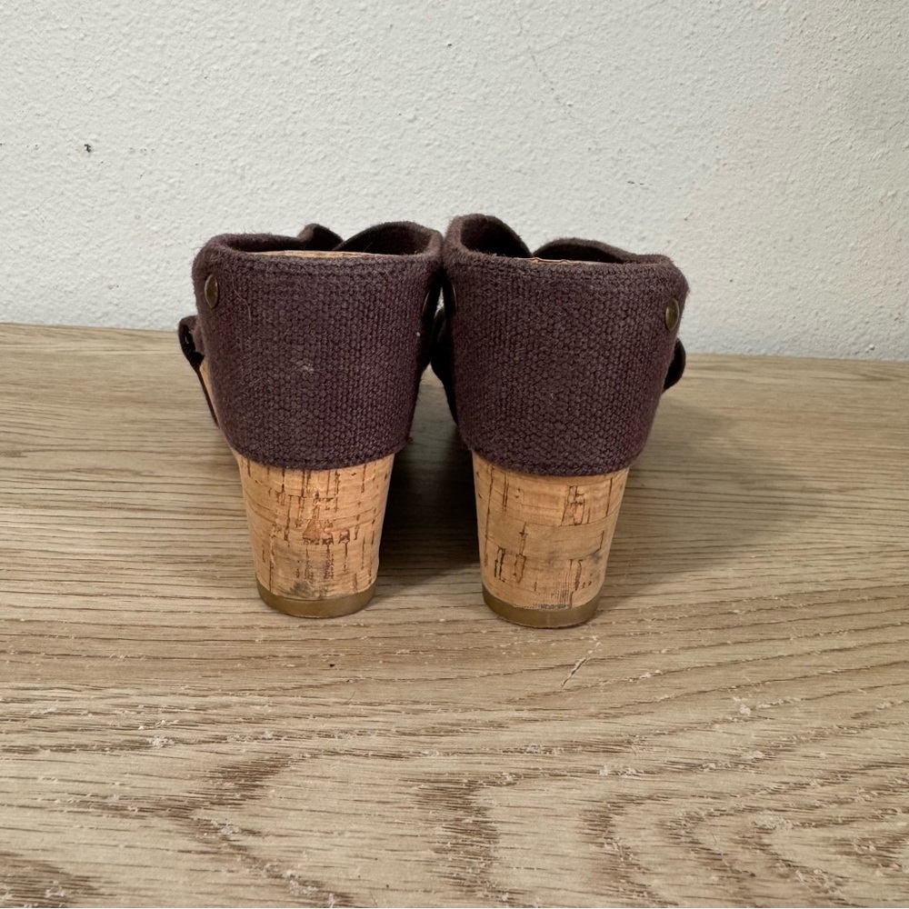 Lucky Brand Miller 2 Wedge Sandals Womens Size 7 M Brown Slip On Cork 37 EU Boho - Picture 9 of 13
